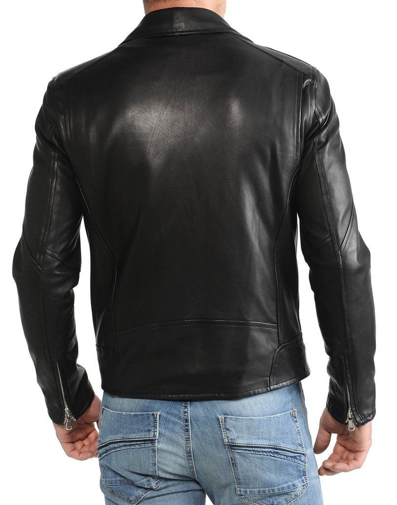 MEN SLIM FIT BIKER JACKET
