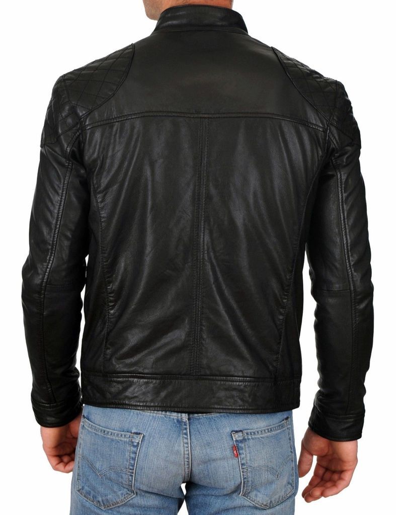 MEN LEATHER JACKET IN BLACK