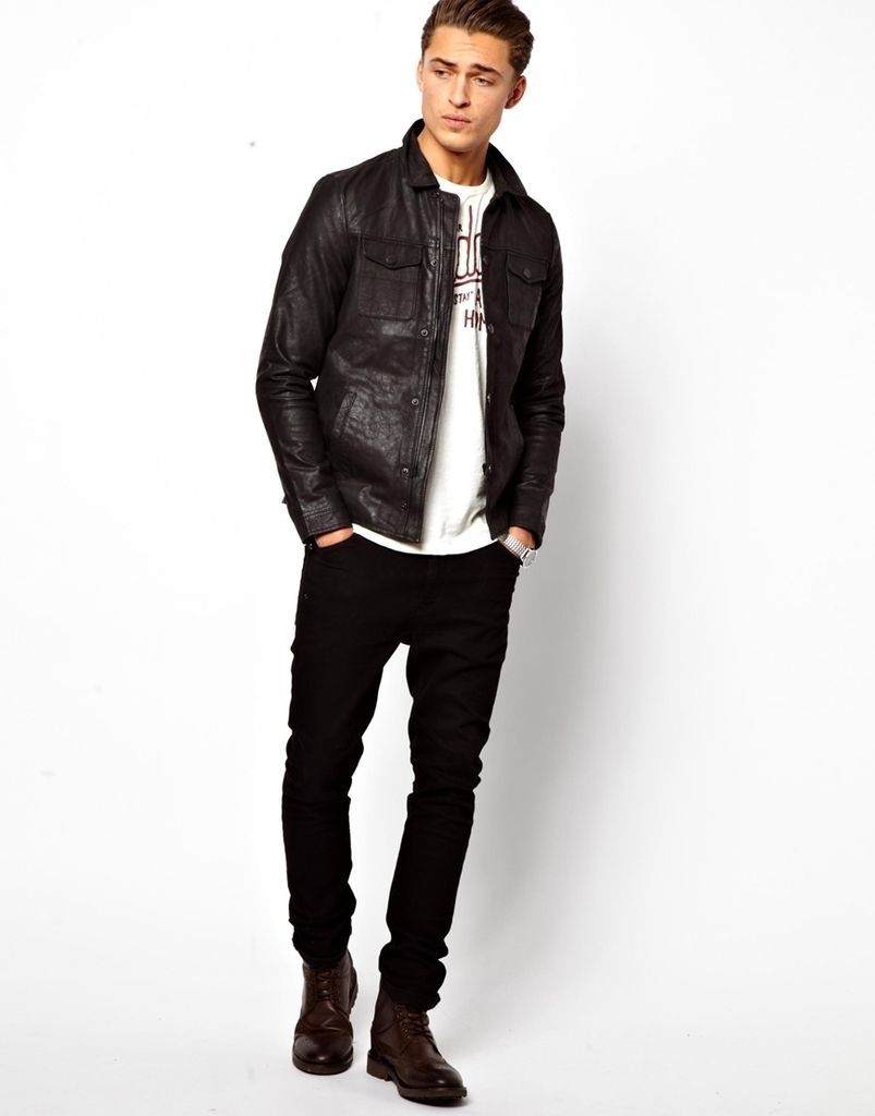 MEN LEATHER JACKET TLF 177