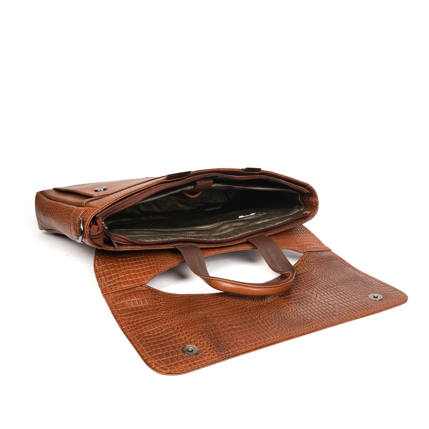 Croc Embossed Laptop messenger bag