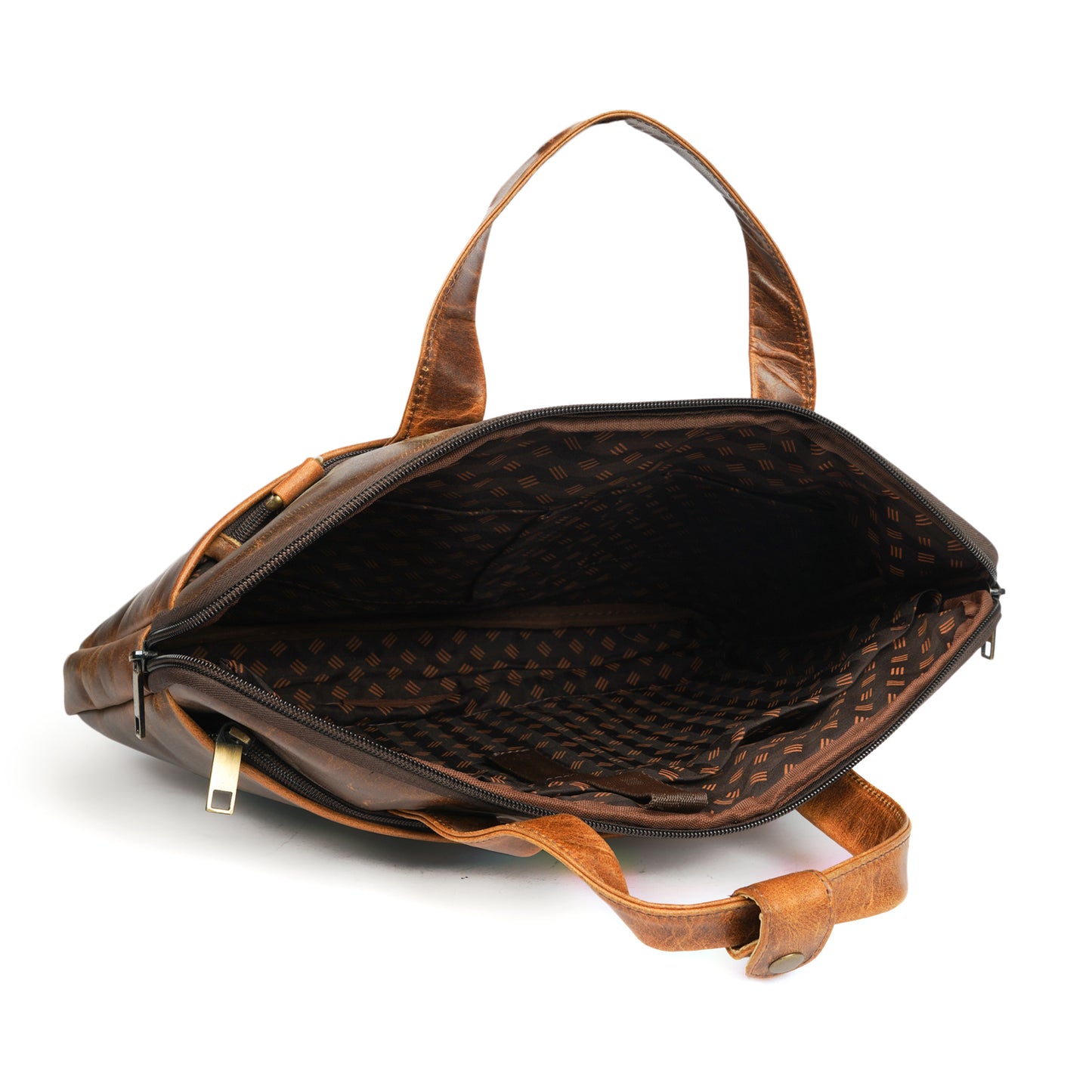 Slim Laptop Bag – Hunter Brown Oiled Pull-Up Leather