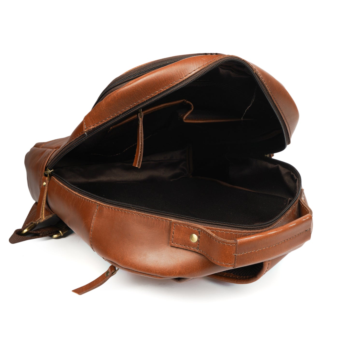 Handmade Tan Brown Leather Backpack