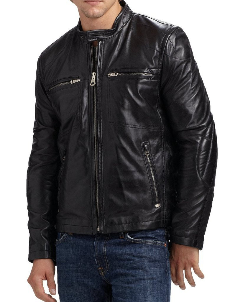 MEN BIKER LEATHER JACKET