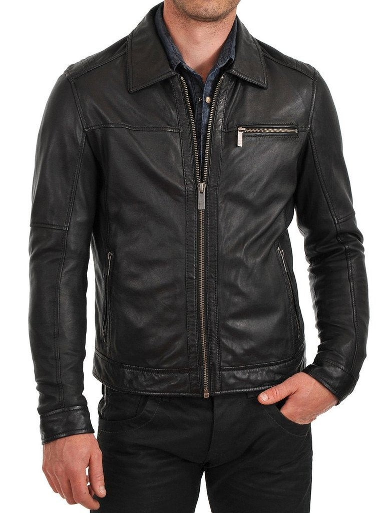 MEN LEATHER JACKET TLF30