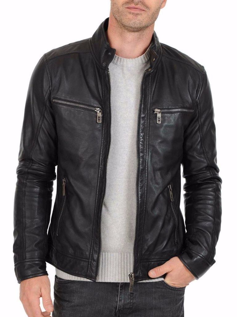 BLOUSON EN CUIR POUR HOMMES