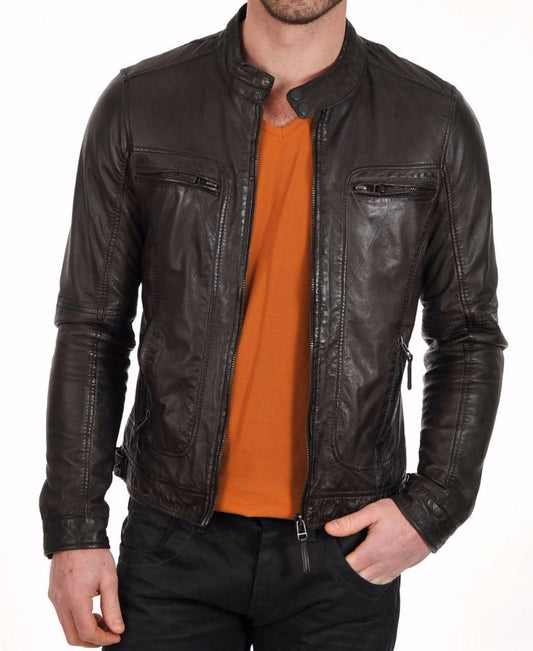 MEN LEATHER JACKET TLF 48