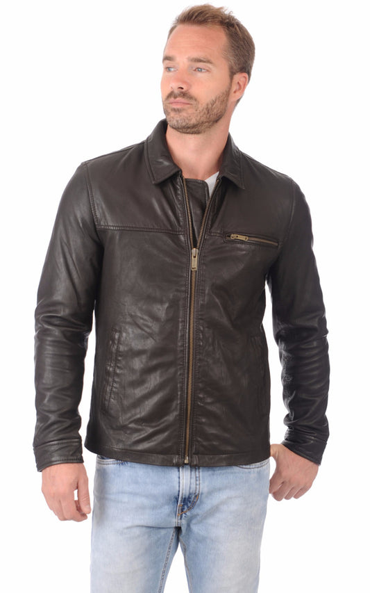 MEN LEATHER JACKET TLF 61