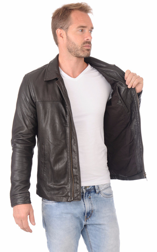 MEN LEATHER JACKET TLF 61