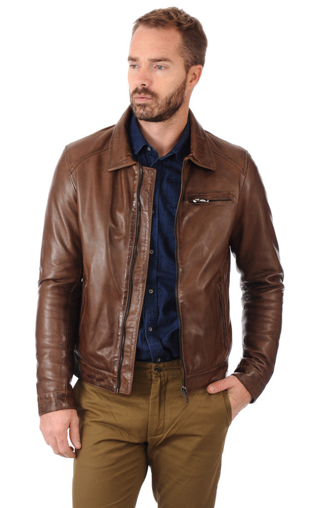MEN LEATHER JACKET TLF 64