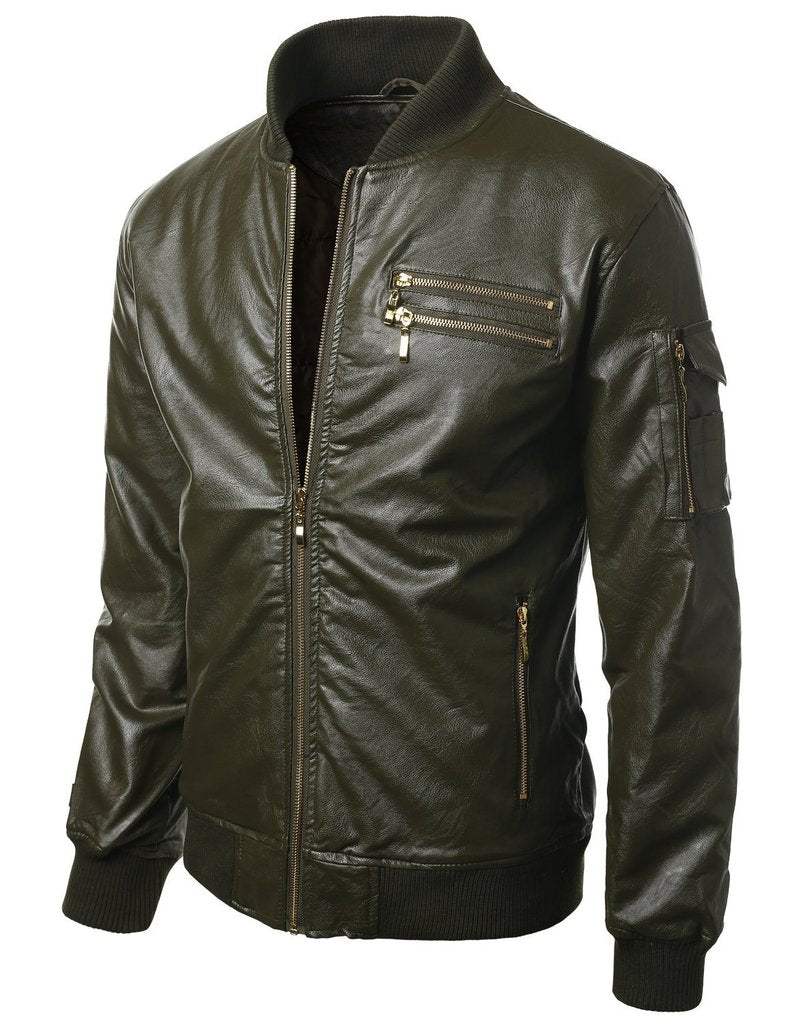 MEN LEATHER JACKET TLF 67