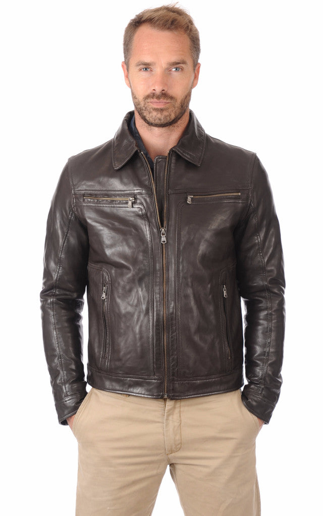MEN LEATHER JACKET TLF 72