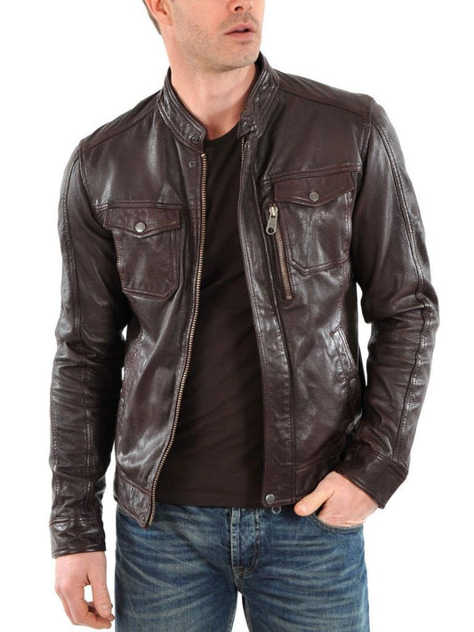 MEN LEATHER JACKET TLF 75