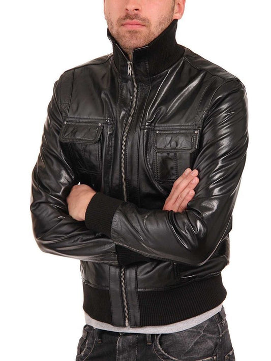 MEN LEATHER JACKET TLF 84