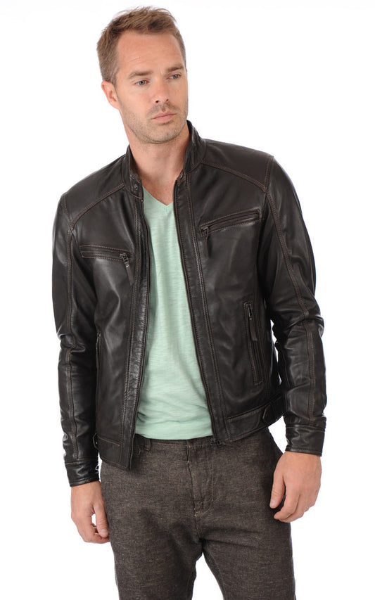 MEN LEATHER JACKET TLF 86
