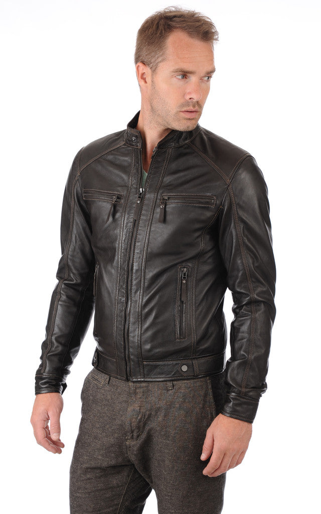 MEN LEATHER JACKET TLF 86