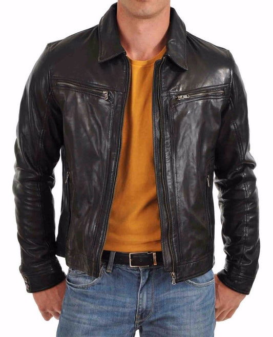 MEN LEATHER JACKET TLF 119