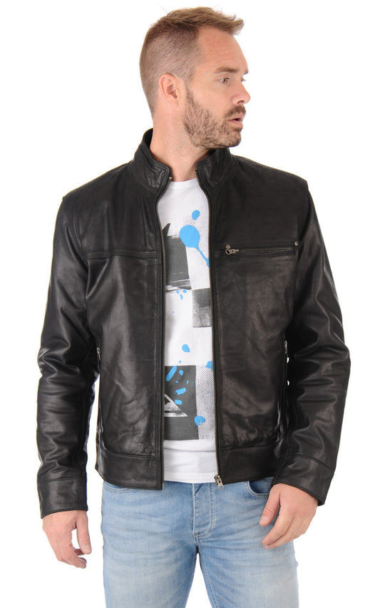 MEN LEATHER JACKET TLF 136
