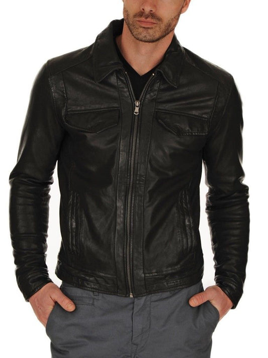 MEN LEATHER JACKET TLF 149