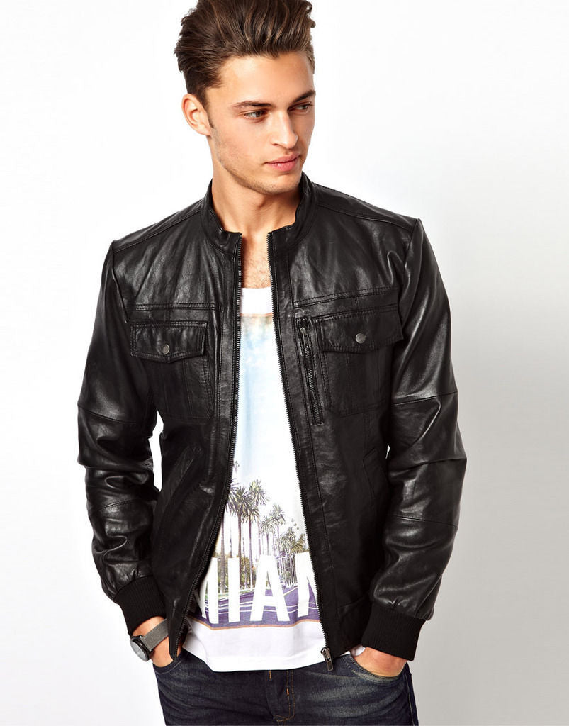 MEN LEATHER JACKET TLF 155