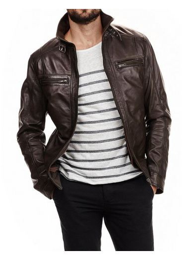 MEN LEATHER JACKET TLF 156