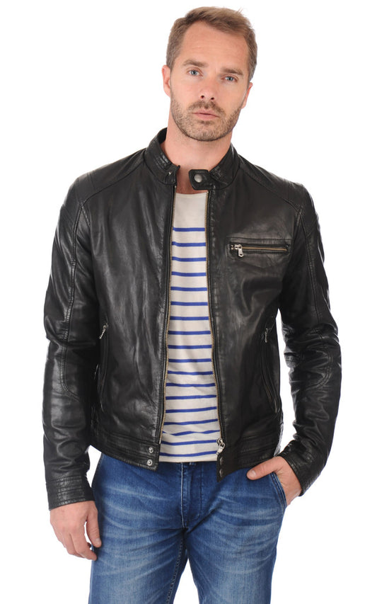 MEN LEATHER JACKET TLF 158