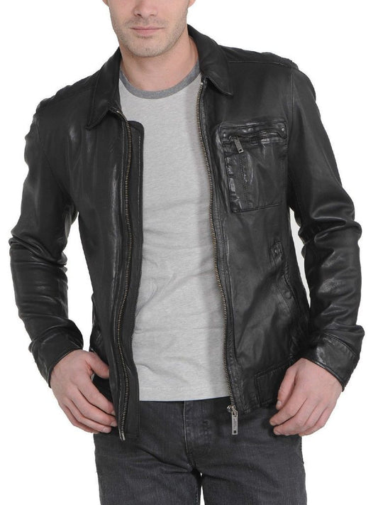 MEN LEATHER JACKET TLF 159