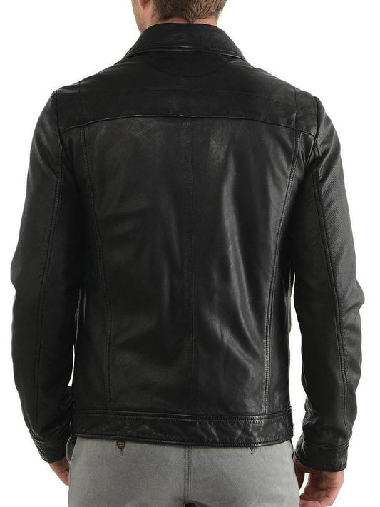 BLACK LEATHER JACKET FOR MEN