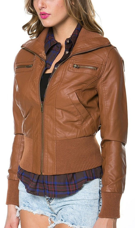 Women leather jacket TLF8