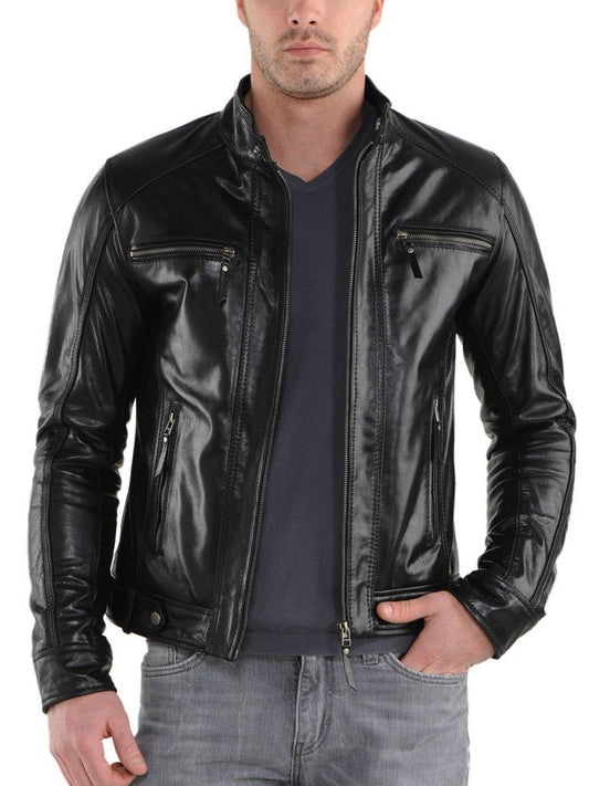 MEN LEATHER JACKET TLF 166