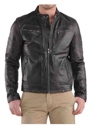 MEN LEATHER JACKET TLF 172