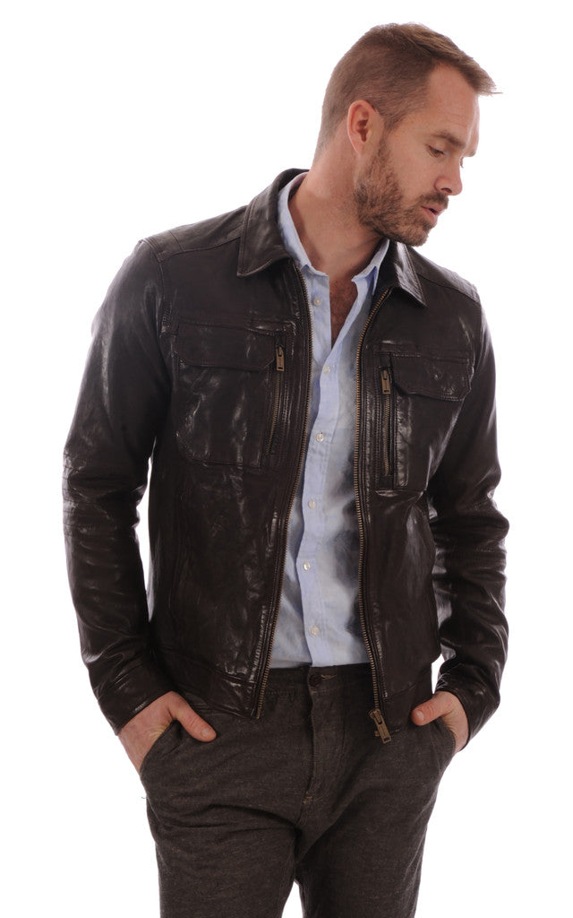 MEN LEATHER JACKET TLF 169
