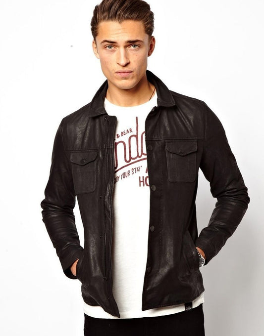 MEN LEATHER JACKET TLF 177