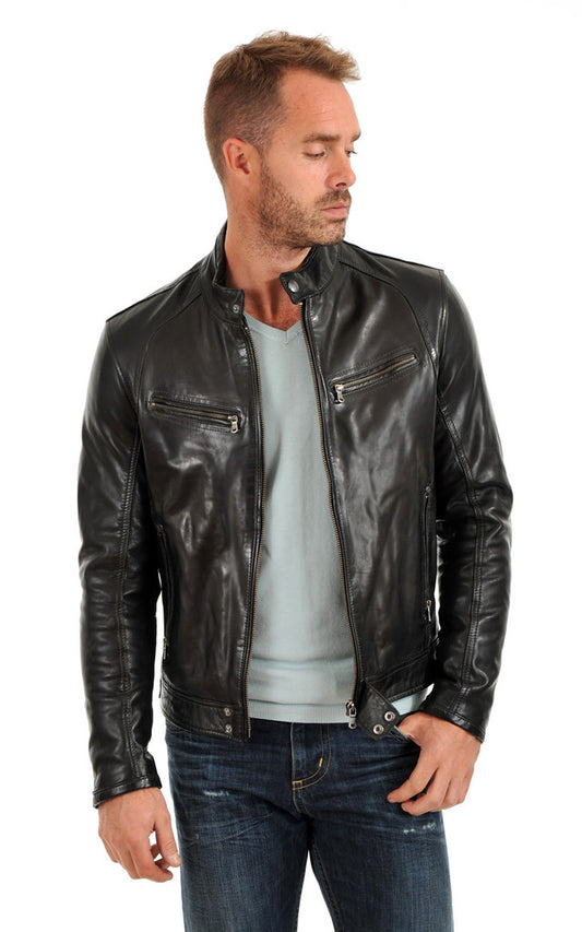 MEN LEATHER JACKET TLF 182