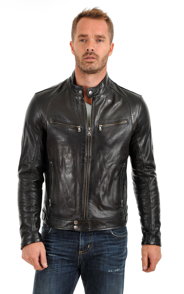MEN LEATHER JACKET TLF 182