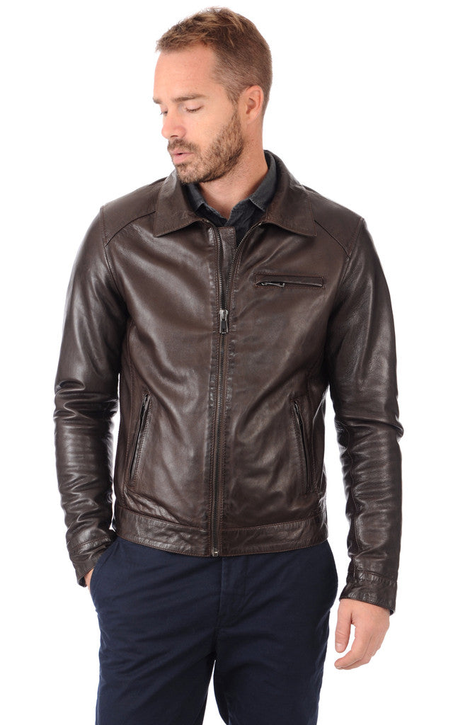 MEN LEATHER JACKET TLF 193