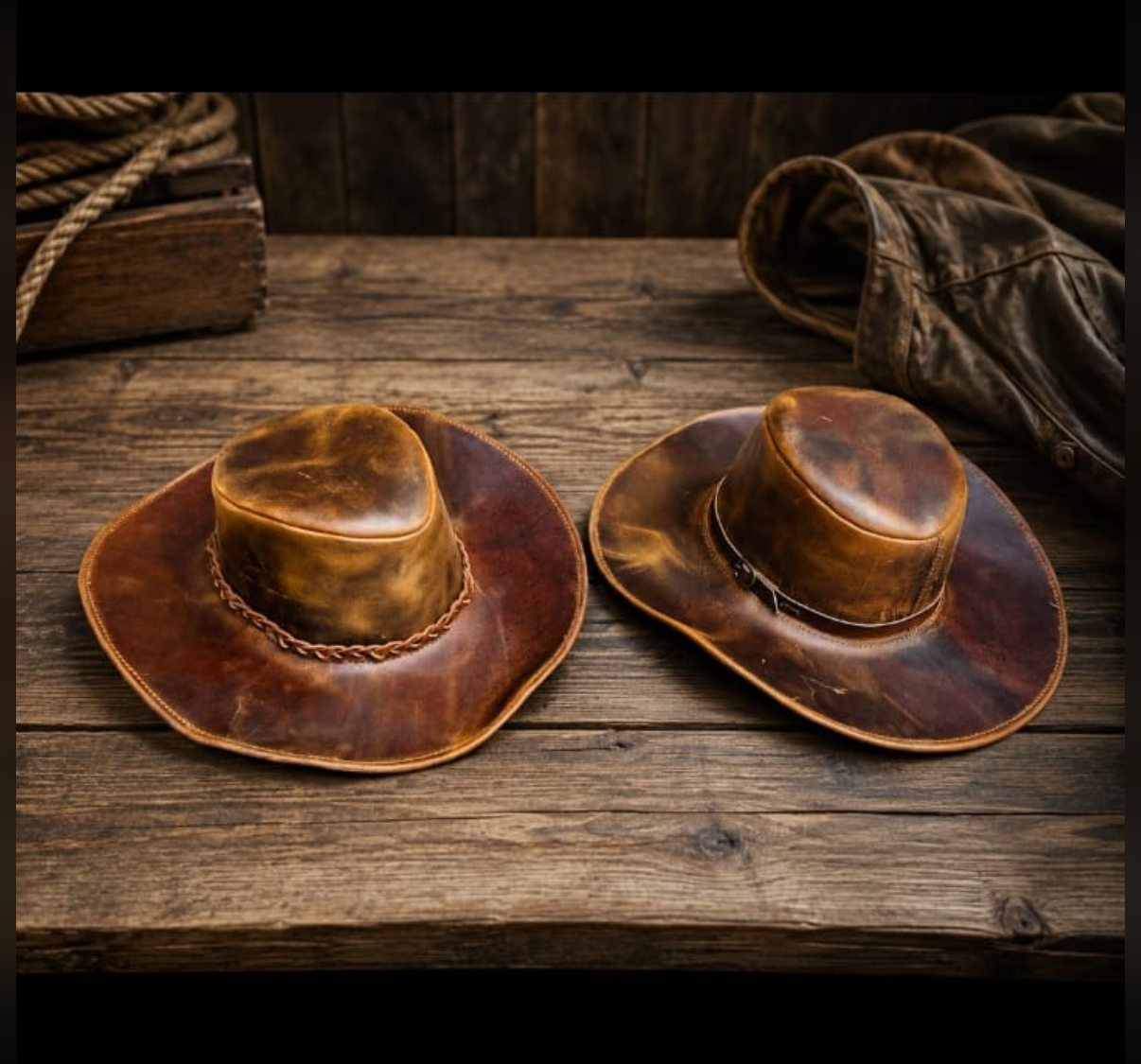 Handmade Leather Cowboy Cap