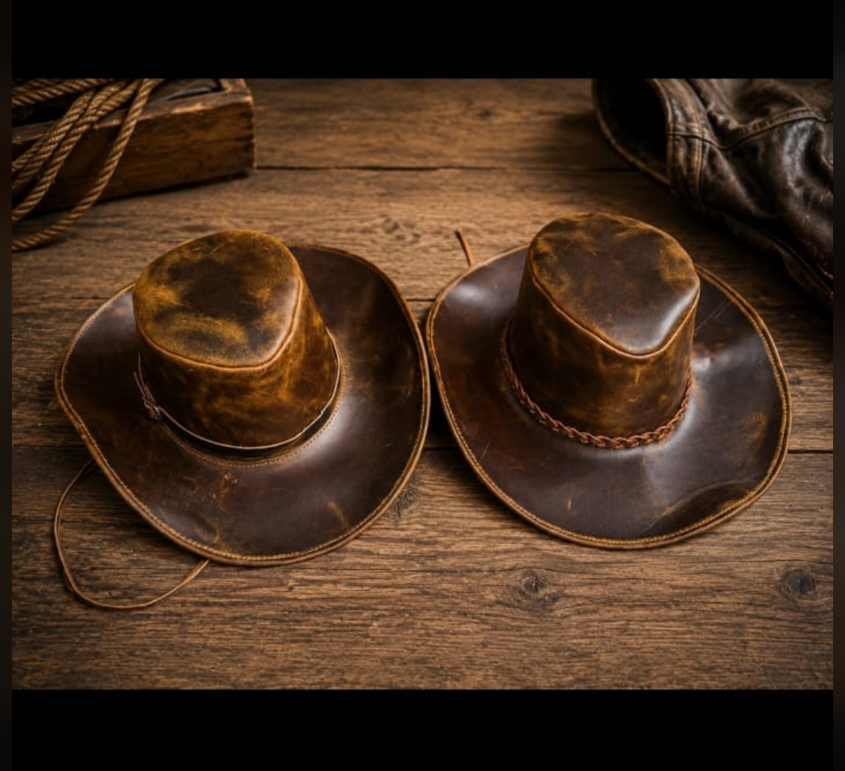 Handmade Leather Cowboy Cap