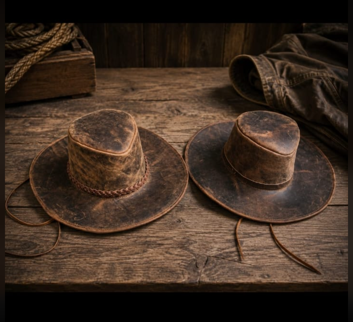 Handmade Leather Cowboy Cap