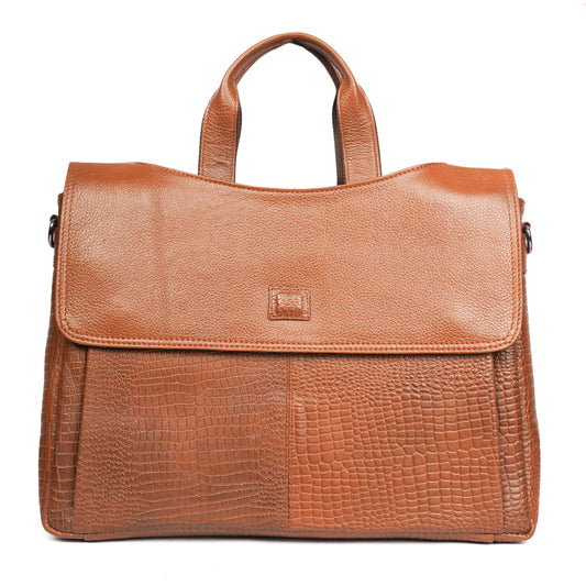Croc Embossed Laptop messenger bag