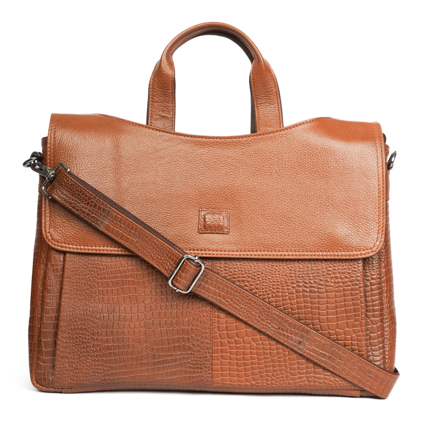 Croc Embossed Laptop messenger bag