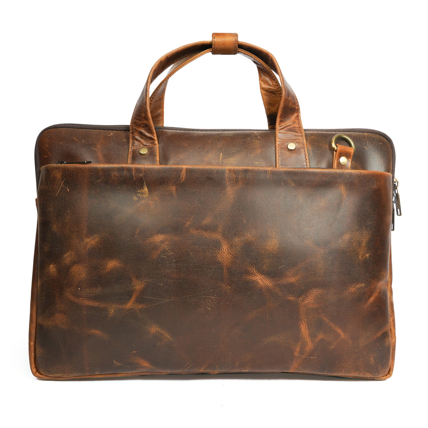 Slim Laptop Bag – Hunter Brown Oiled Pull-Up Leather