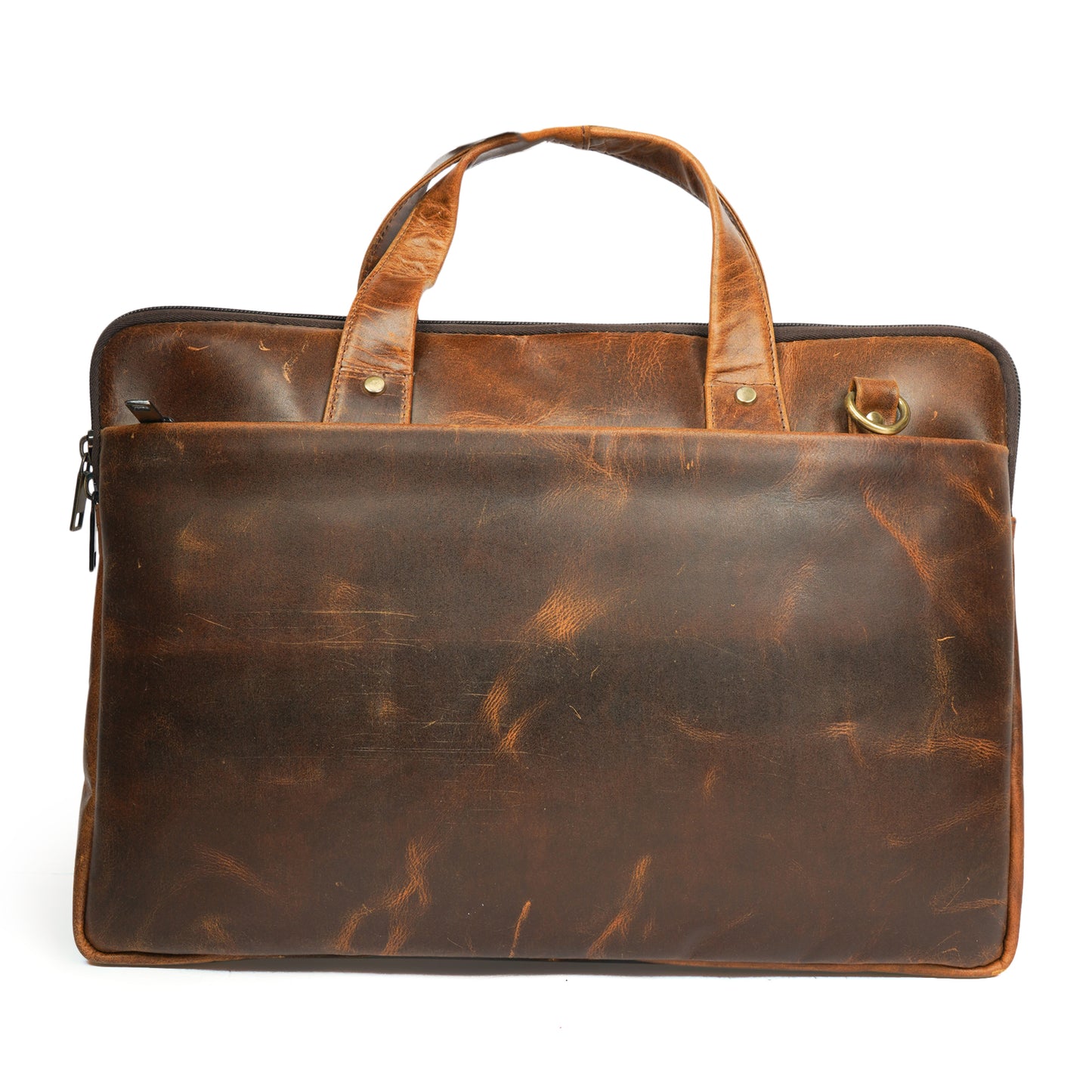 Slim Laptop Bag – Hunter Brown Oiled Pull-Up Leather