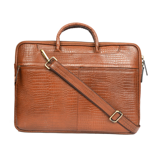 Handmade Tan Leather Laptop Bag