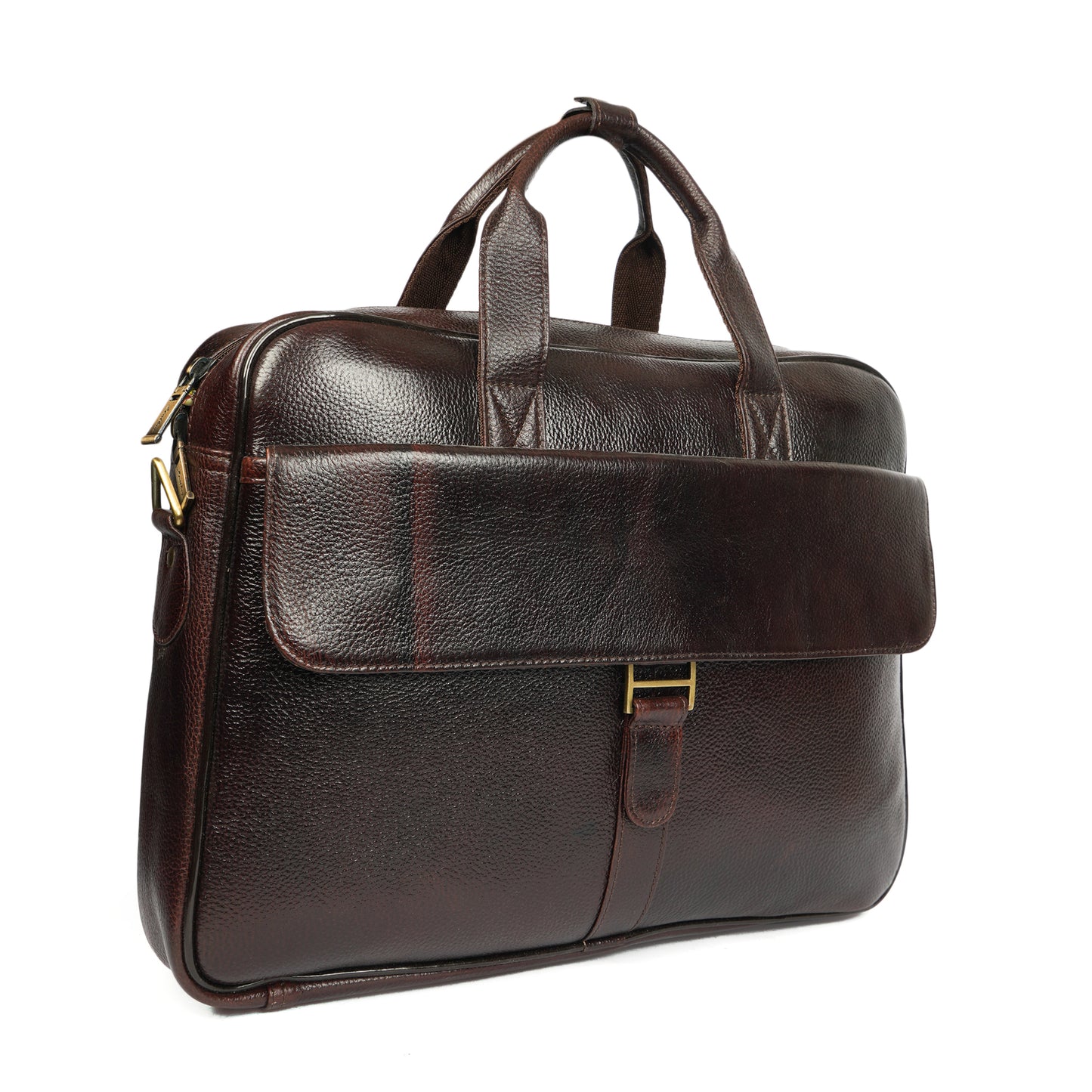Handmade Multi-Pocket Zipped Leather Laptop Bag