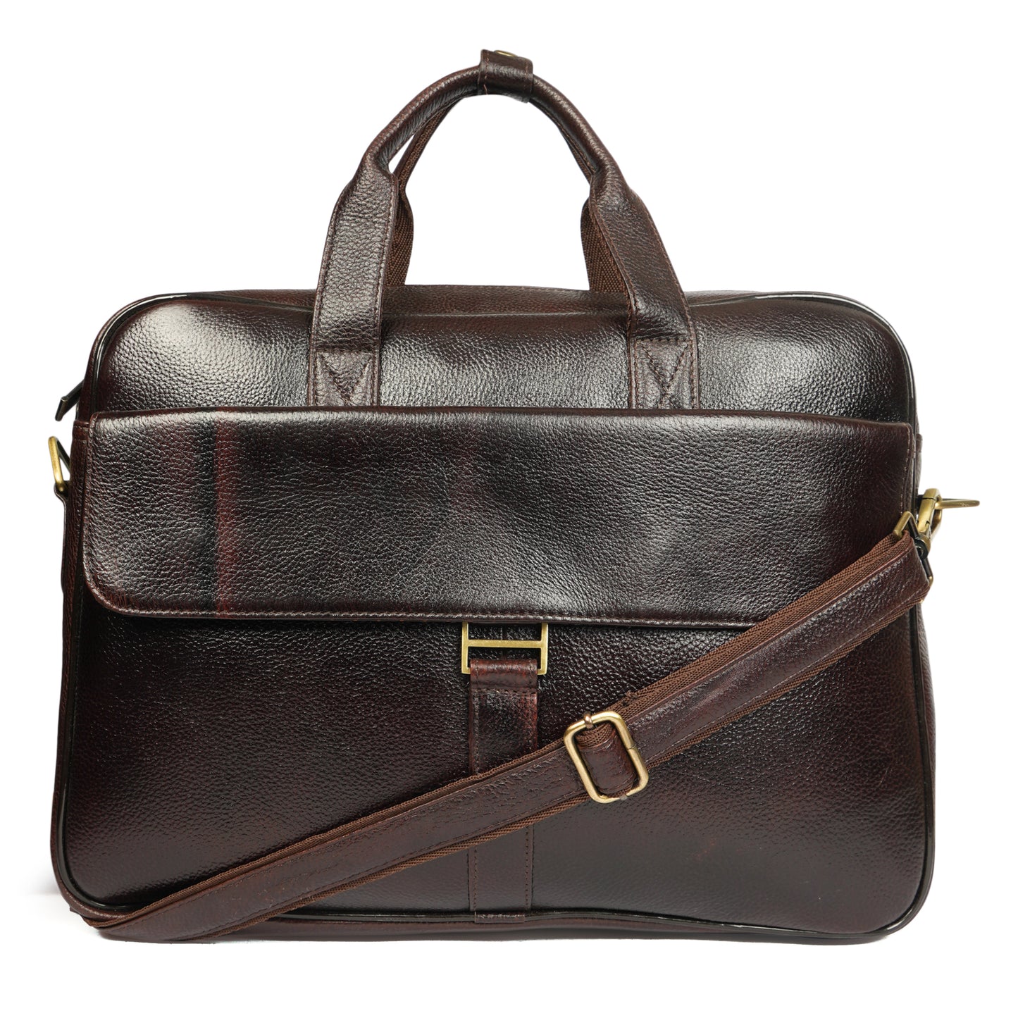 Handmade Multi-Pocket Zipped Leather Laptop Bag