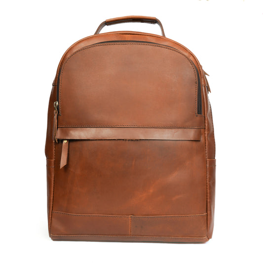 Handmade Tan Brown Leather Backpack